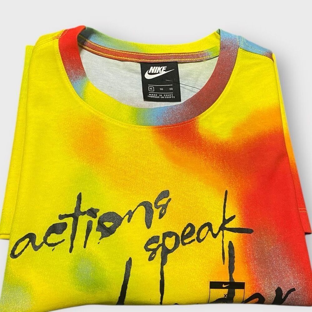 Nike Actions Speak Louder Than Anything Tie Dye T-Shirt Mens size XL CQ7173-100 - Picture 7 of 11